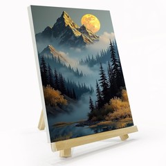 JOOZ Framed Paint by Numbers Kit for 8 x 12 inches, Mountain Landscape 057
