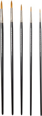 AIT Art Select Paint Brush Set, 5 Long Handle Synthetic Blend round Paint Brushe