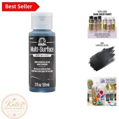 2 oz Charcoal Black Metallic Paint: Versatile Non-Toxic Beauty for All Surfaces