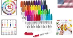 60 Colors Fine Point Permanent Markers – Non-Toxic & Waterproof for All Surfaces