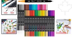 36 Dual Brush Markers Set – Non-Toxic, Fine & Brush Pens for Art & Calligraphy