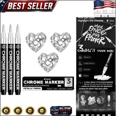 Versatile Silver Chrome Paint Marker Set (3pcs) – Perfect for All Craft Projects