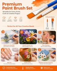 Small Paint Brushes Bulk, 160 Pcs Flat Tip round Acrylic Paint Brushes for Kids