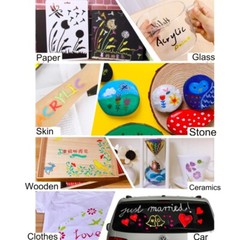 Acrylic Paint Marker Pens Permanent for Stone Painting Ceramic Glass Wood Fabric