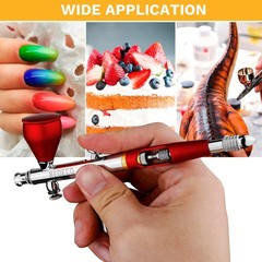 Dual-Action Gravity Feed Airbrush Set, 0.2/0.3/0.5mm Nozzles & Replacement Cups