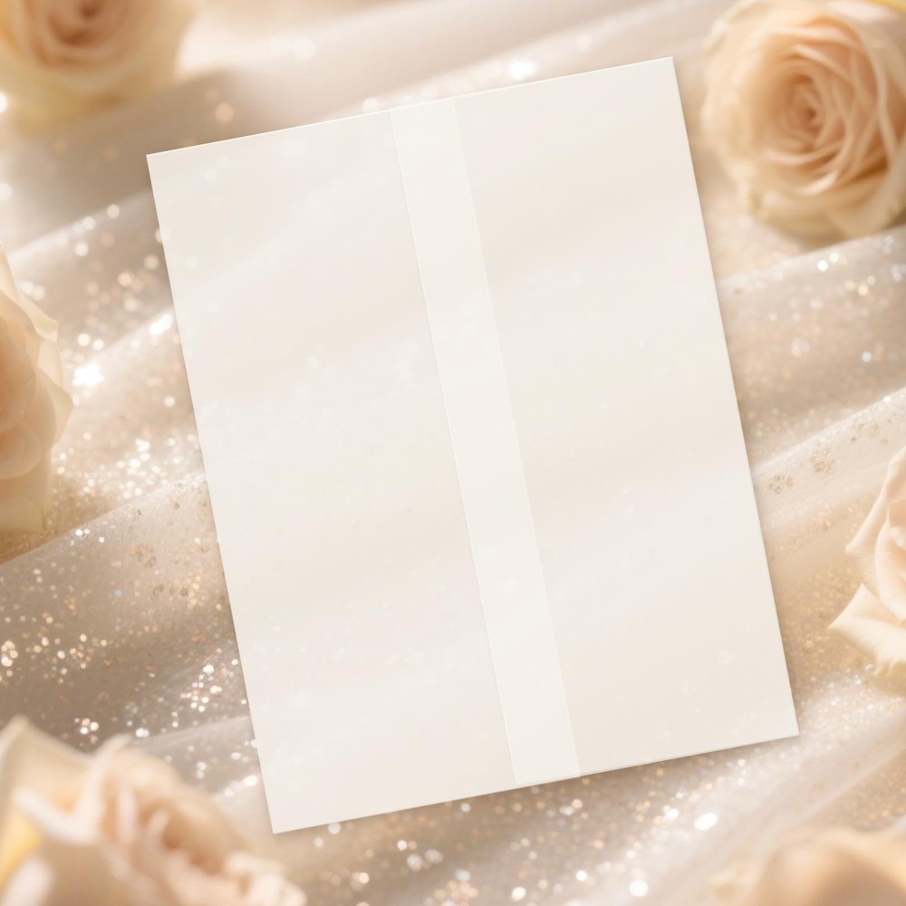 30 Pack Pre-Folded Vellum Jackets for 4.25×5.5 Invitations Translucent Vellum…