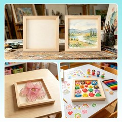 6 Pack 8×8 Wood Panel Boards Unfinished Wooden Canvas Panels for Painting