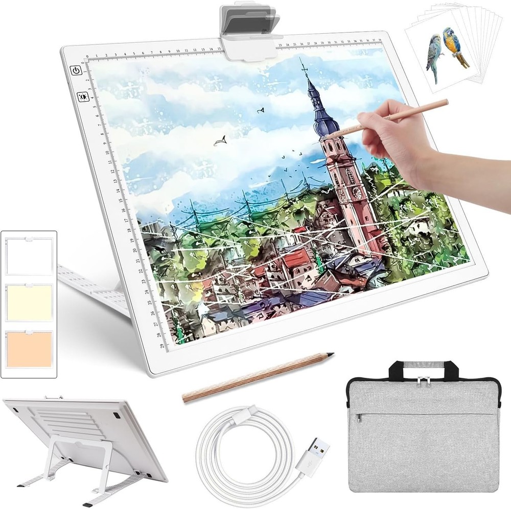 A3 LED Light Board Battery Powered 3 Mode 6 Level White