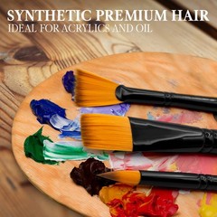 Set of 12 Acrylic Paint Brushes Professional | Acrylic & Oil Masters | Oil Pa…