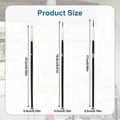 30Pcs Detail Paint Brushes, Fine Tip Paint Brush with 3 Sizes #0#00#000 Mini