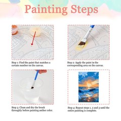 Sea Framed Paint by Number for Adults,DIY Landscape Painting by Number Kits on C