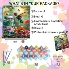 Arttoplus Hummingbird Paint by Numbers Kit for Adults 16X20inch, MT21175-US