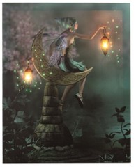 Oak Street Wholesale 17″ x 14″ Flickering LED Lighted Canvas #402- Lighted Fairy