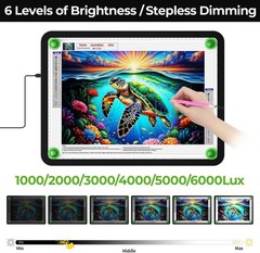 A4 Diamond Art Light Board,11000 Lux Super Bright Light Box for Tracing,Side …