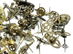 Lot of Steampunk Brass Clock Parts Original Vintage Assorted for Art Projects