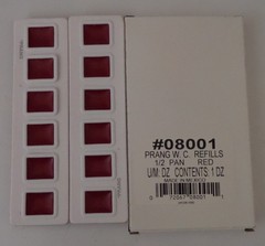 Prang Semi-Moist Watercolor Refill Half Pans Red 12 Count (Pack of 10),