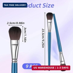 Giantree 9 PCS Mop Brush for Acrylic Painting, Oval Blending Brush for Acrylic P