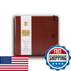 Baohong Watercolor Journal Pu Leather Cover 24 Sheets Sized 6.2 X 9.4 Hot Press