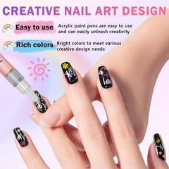 XINGXYUEL 12 Colors Nail Art Pens Set, Markers Polish 01 Red