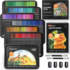 174 Colored Pencils for Adults, Soft Core Coloring Pencils Set with 1 Coloring B