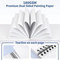Premium Marker Pad, 48 Sheets, 180gsm, 8.3″ x 11.7″, Dual Sided Painting, Aci…