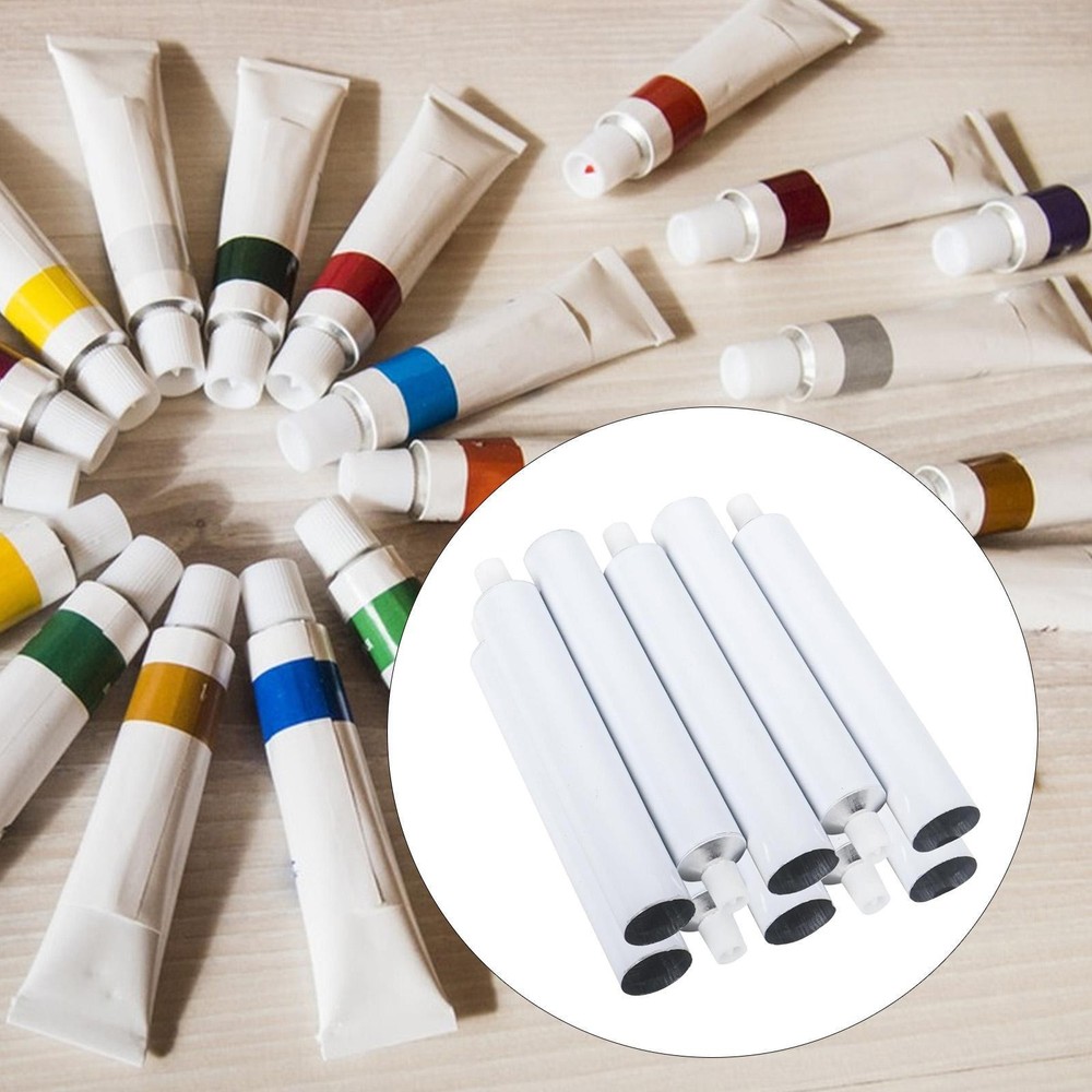 10 Pieces Empty Aluminum Tubes 50 ml Paint Tubes for Craft Gouaches Pigments