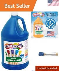 Paraben-Free Tempera Paint for Kids – 1 Gallon, Vibrant Blue. Non-Toxic and M…