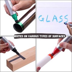 Jumbo Permanent Markers, 4 Pack, Assorted Color, Chisel Tip, Wide Tip, Large,…