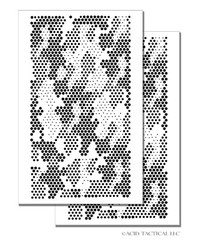 2 PACK Mylar Camouflage Stencils DIY Rifle Gun Airbrush Paint Mask HexTac Camo