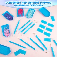 30PCS Blue Diamond Art Tools 5D Diamond Art Painting Accessories and Tools Ki…