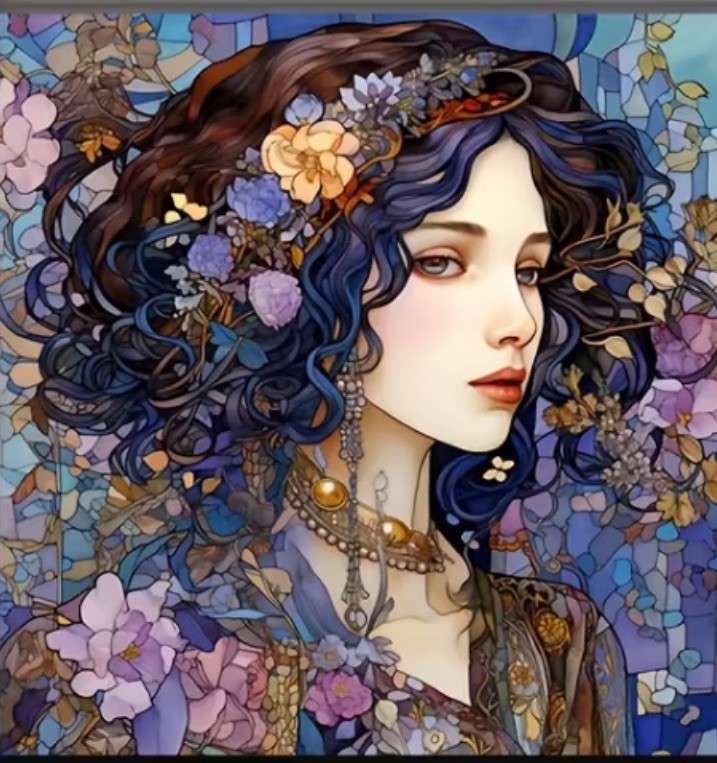 Beautiful Woman Diamond Painting of Craft Kit-Size 7.9X7.9” Supplies included
