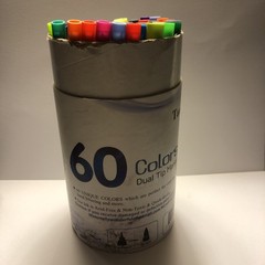 Tanmit marker pens fine tip dual brush qty 50+ acid free non toxic quick dry