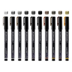 Gaahleri ​​GM-Set Metallic Markers, Water-Based, Ideal for Robot, Car, and Airpl