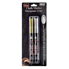 Marvy Bistro Marker 2 Pack Chalk Pen Gold and Silver Erasable Signage
