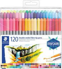 Double-Ended Fiber-Tip Pens, Non-Permanent Ink, Fine & Bold Writing and Coloring