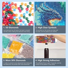 FHBUBPUP 5D Dragon Diamond Painting Kits for 30 cm x 30 cm, Multicolored