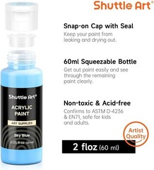 80 Colors Acrylic Paint, Acrylic Paint set with 12 Paint Brushes, 2oz/60ml Bo…