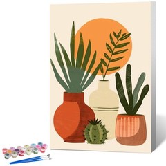 Framed Paint by Numbers Kit for Adults Beginner & Kids Ages 8-12, Easy Plan
