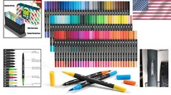 100 Non-Toxic Dual Tip Art Markers – Perfect for Coloring & Professional Drawing