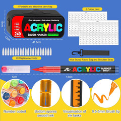 240 Colors Acrylic Paint Markers with Automatic Ink Control System, Soft Brush T