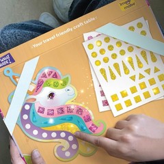Portable Kids Mosaic Art Set with Princess & Unicorn Themes – Great Gift Idea