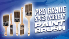 Pro Grade Paint Brushes, 5-Piece Paint Brush Set, Flat & Angle Brushes for Walls