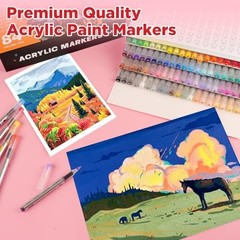 84 Colors Acrylic Paint Markers,Soft Brush Tip Paint Pens with 84Colors