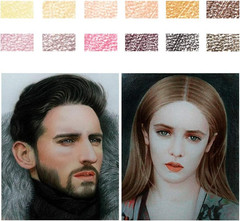Qianshan 12 Skin Tones Colored Pencils Oil Based Pre-Sharpened Drawing Pencils f