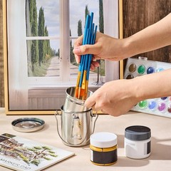 2 PCS 6.6 oz Stainless Steel Paint Brush Cleaner Washer Holder Lid Filter