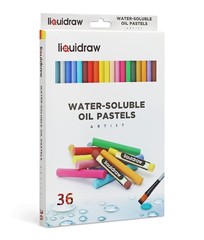 Liquidraw Soft Oil Pastels – 36 Pack | Professional Quality Watercolor | Water S