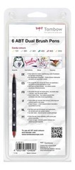 ABT6P4 ABT Dual Brush Pens Candy Colors 6 PCS Professional Art Marker