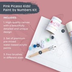 Kits Butterfly Paint by Number for Kids Ages 5+ | DIY 8×10 Beginners Paint Se…