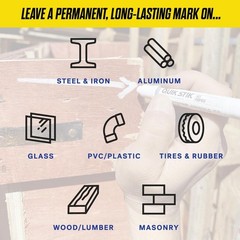 Long-Lasting White Solid Paint Markers – 12 Pack, Fast-Drying for All Surfaces