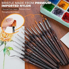 Golden Maple Miniature Paint Brushes Drybrush-18PCS Micro Detail Paint Brush Set